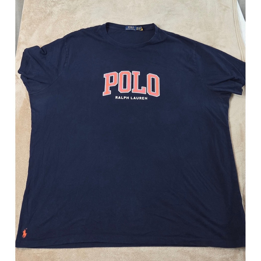 Polo‎ Ralph Lauren Graphic Tee Men's Size 3XB Big Navy Blue Short Sleeve GOOD